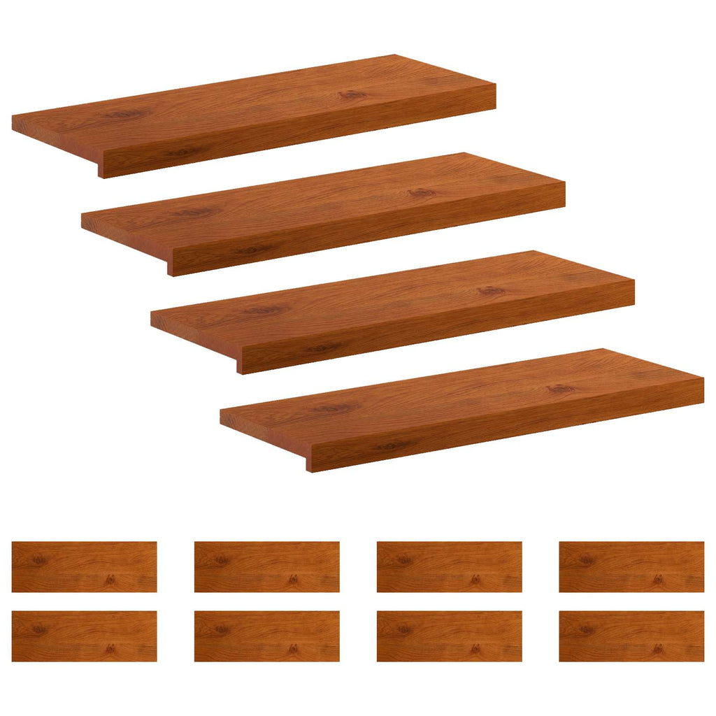 vidaXL Stopień 12 szt. 80 x 25 x 2 cm brązowy Dąb lite