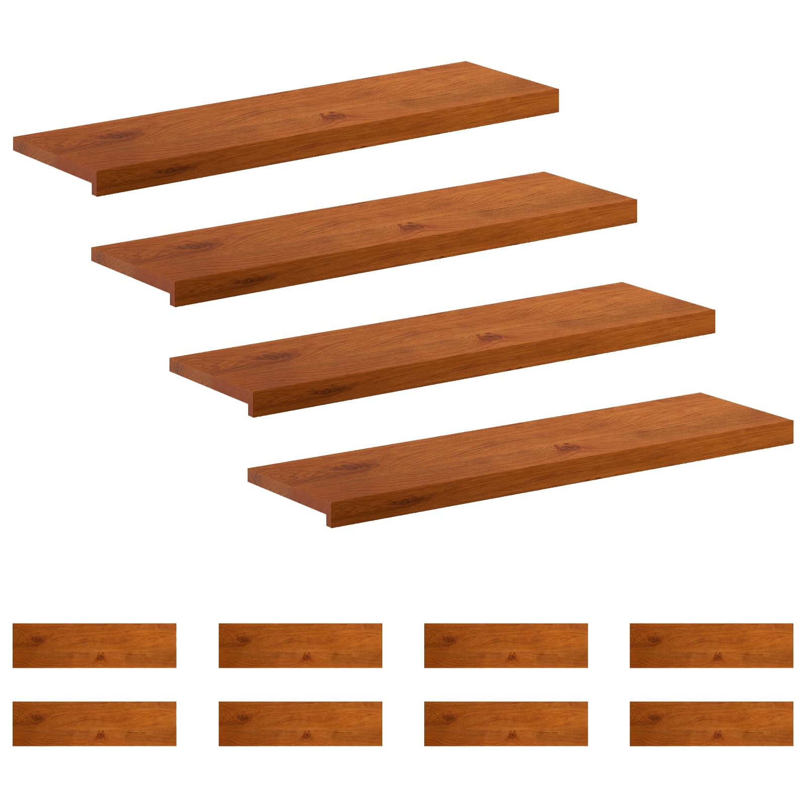 vidaXL Stopień 12 szt. 100 x 30 x 2 cm brązowy Dąb lite