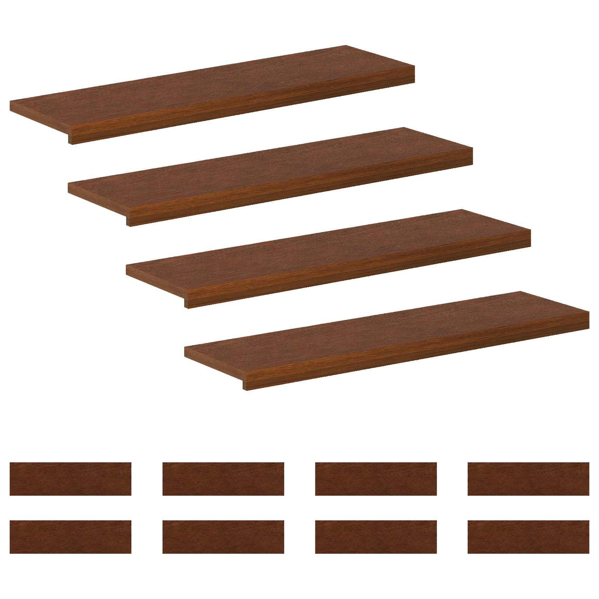 vidaXL Stopień 12 szt. 90 x 25 x 2 cm Ciemny brąz Dąb lite