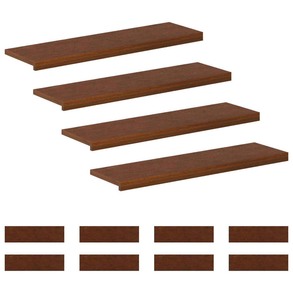 vidaXL Stopień 12 szt. 100 x 25 x 2 cm Ciemny brąz Dąb lite