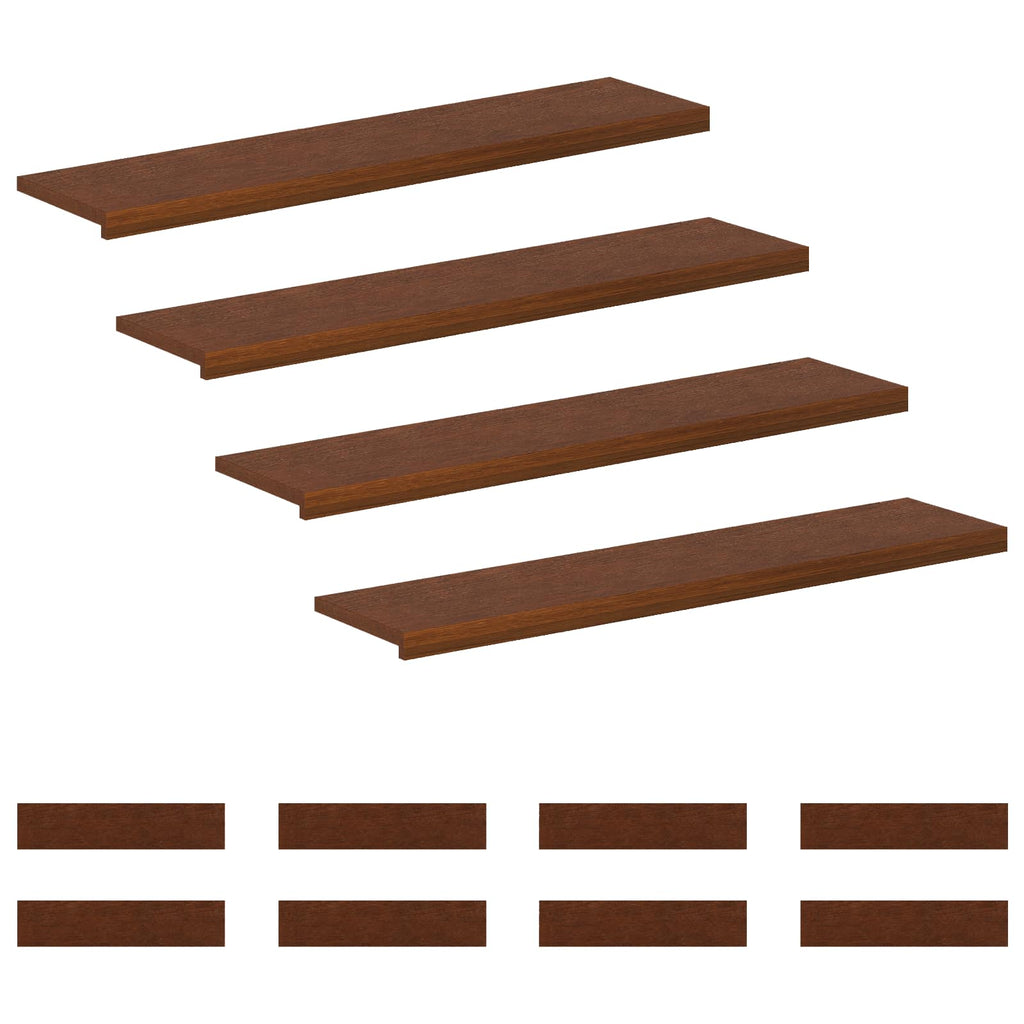 vidaXL Stopień 12 szt. 120 x 25 x 2 cm Ciemny brąz Dąb lite