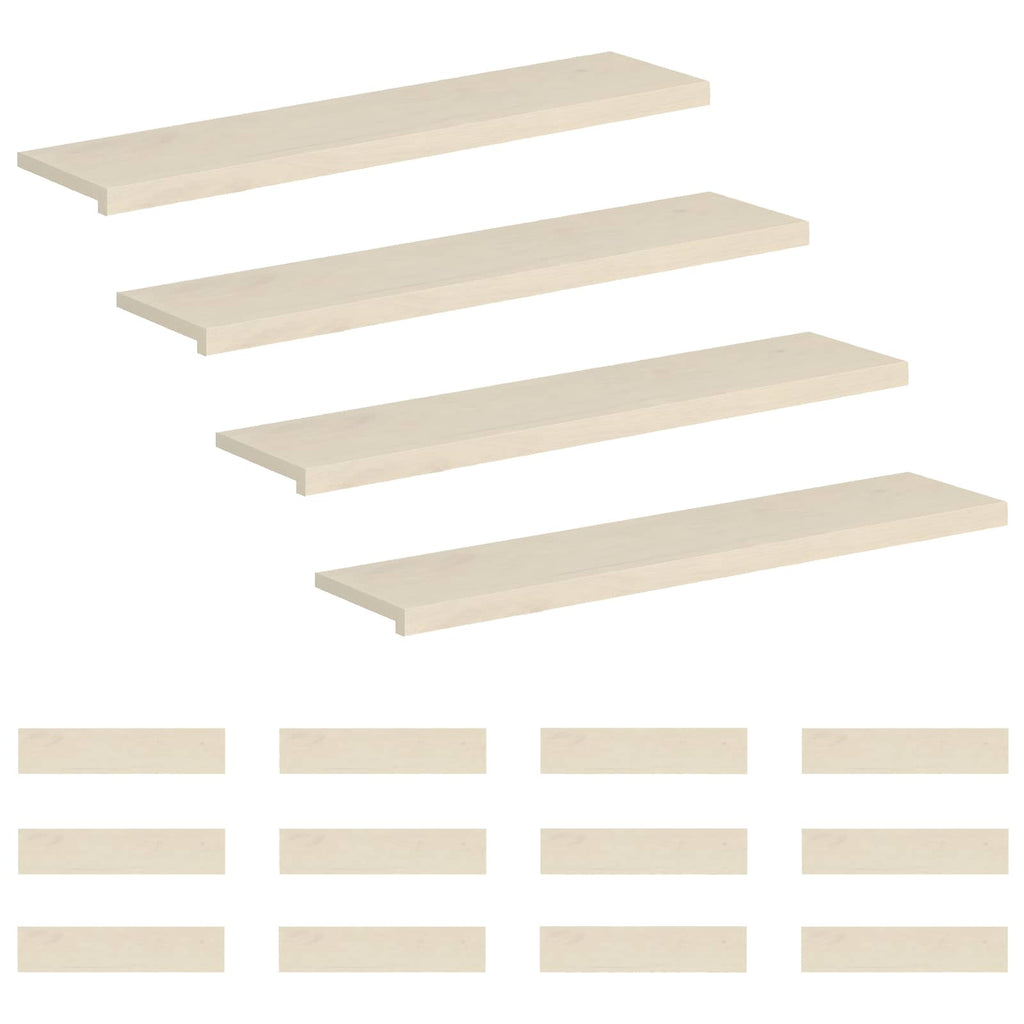 vidaXL Stopień 16 szt. 110 x 25 x 2 cm Biały Dąb lite