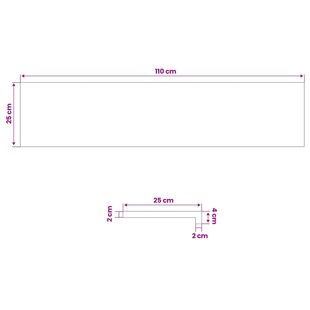 vidaXL Stopień 16 szt. 110 x 25 x 2 cm Biały Dąb lite