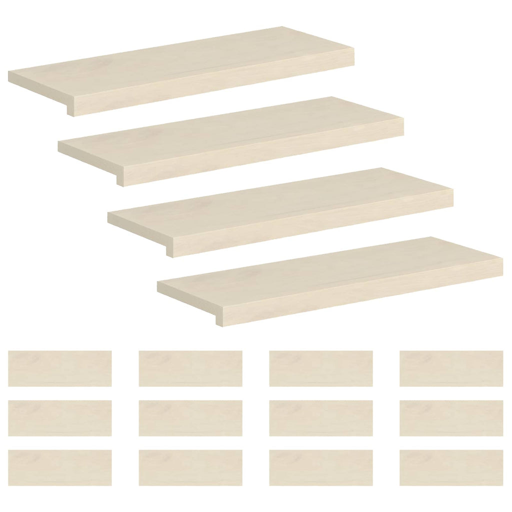 vidaXL Stopień 16 szt. 80 x 30 x 2 cm Biały Dąb lite
