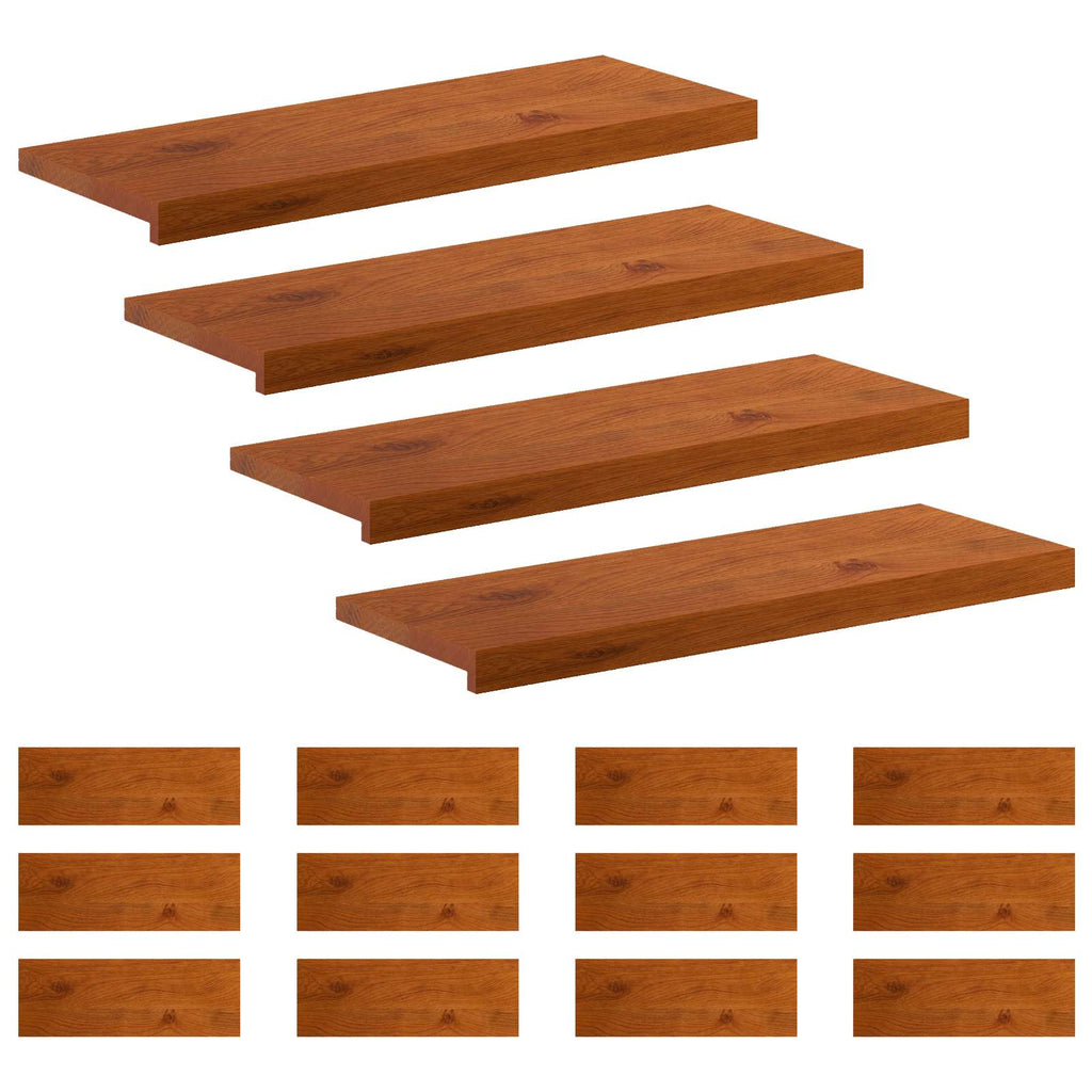 vidaXL Stopień 16 szt. 80 x 25 x 2 cm brązowy Dąb lite