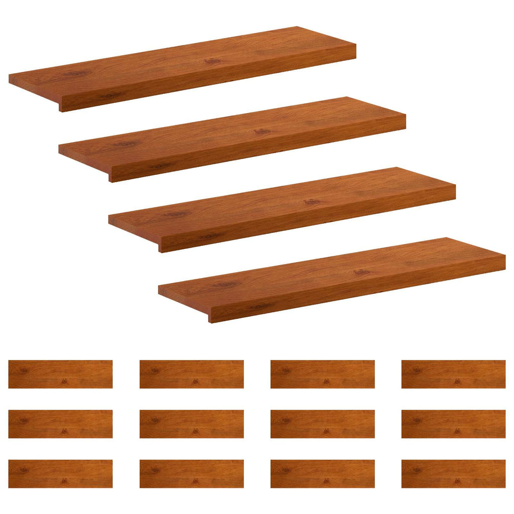 vidaXL Stopień 16 szt. 90 x 25 x 2 cm brązowy Dąb lite