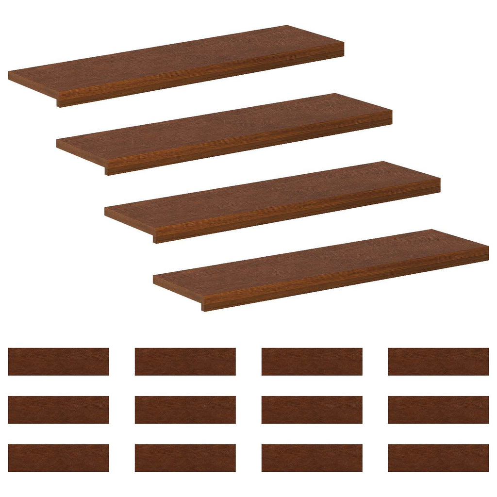 vidaXL Stopień 16 szt. 100 x 25 x 2 cm Ciemny brąz Dąb lite