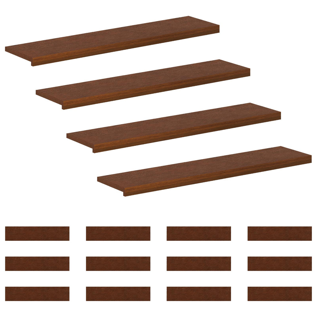 vidaXL Stopień 16 szt. 120 x 25 x 2 cm Ciemny brąz Dąb lite