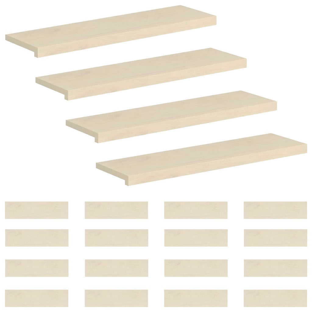 vidaXL Stopień 20 szt. 100 x 30 x 2 cm Biały Dąb lite
