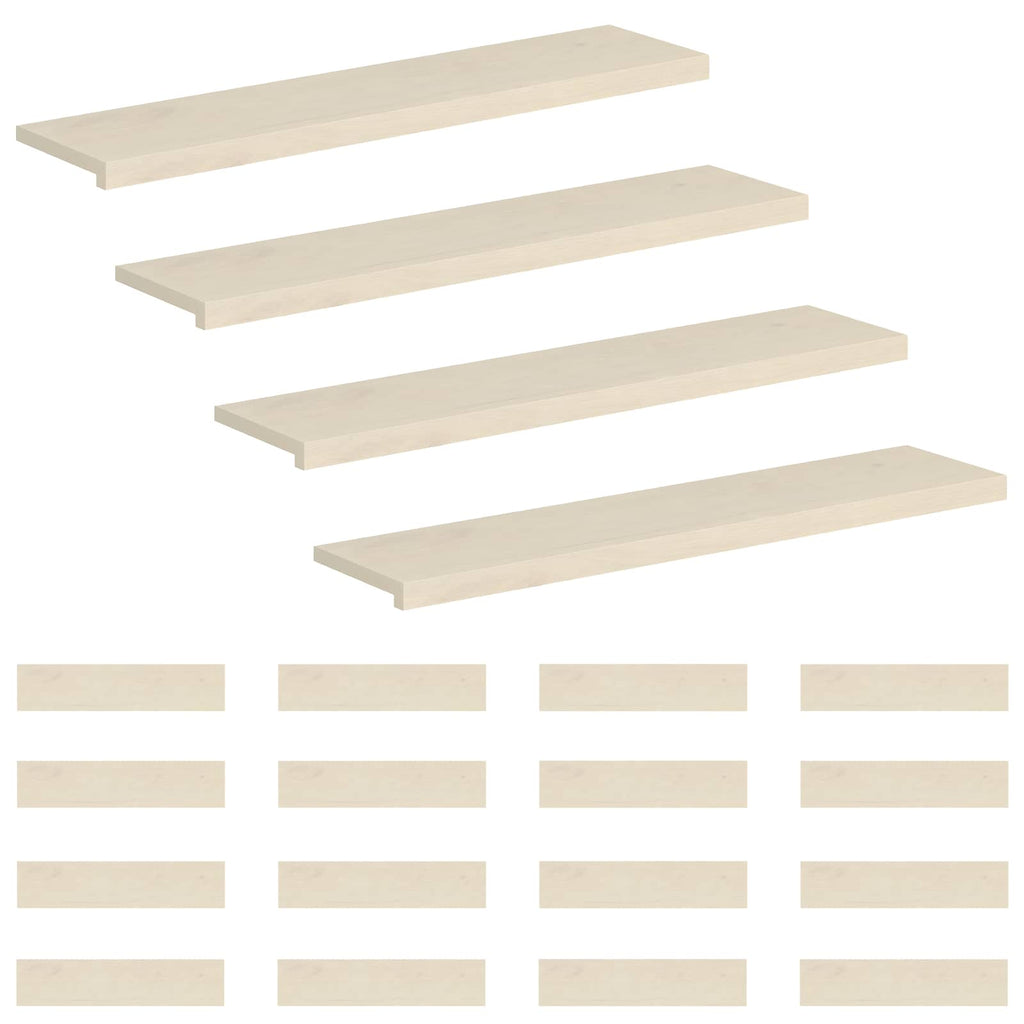 vidaXL Stopień 20 szt. 120 x 30 x 2 cm Biały Dąb lite