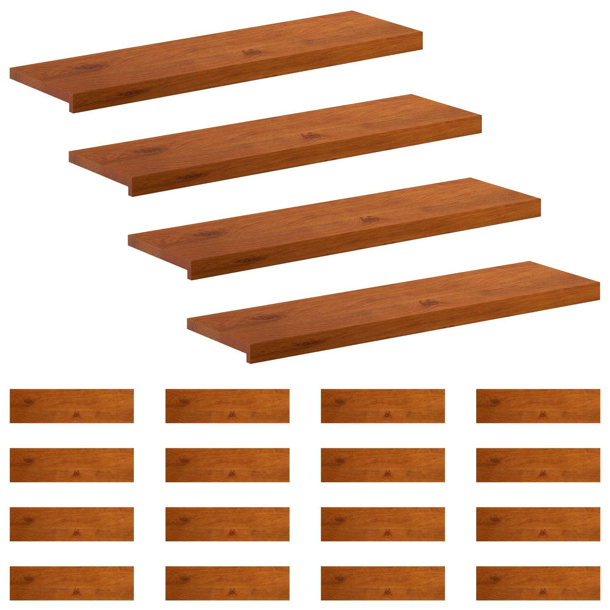 vidaXL Stopień 20 szt. 100 x 30 x 2 cm brązowy Dąb lite