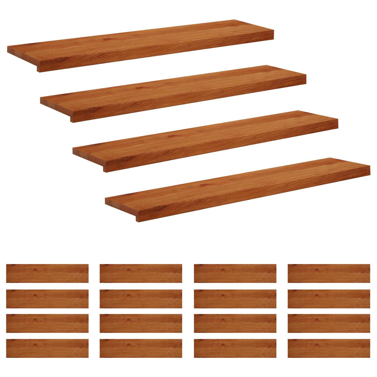 vidaXL Stopień 20 szt. 120 x 30 x 2 cm brązowy Dąb lite