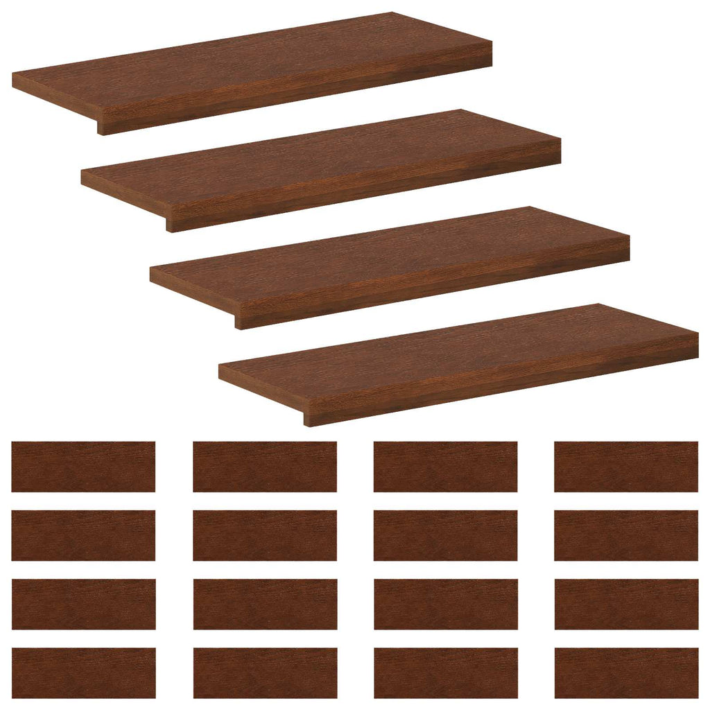vidaXL Stopień 20 szt. 80 x 25 x 2 cm Ciemny brąz Dąb lite