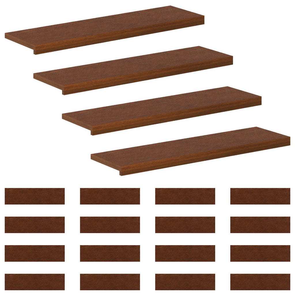 vidaXL Stopień 20 szt. 90 x 25 x 2 cm Ciemny brąz Dąb lite