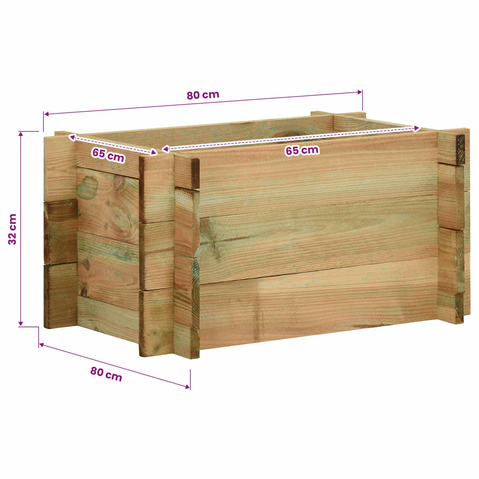 vidaXL Podwyższony ogród warzywny zielony 80 x 80 x 32 cm