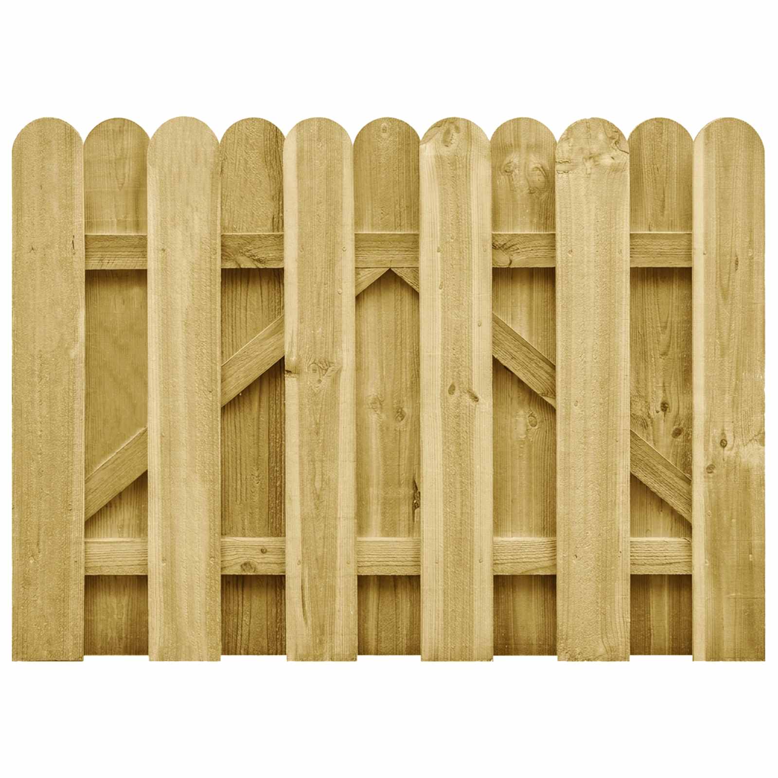 vidaXL Brama ogrodowa 100 x 75 cm Lite drewno sosnowe zielony