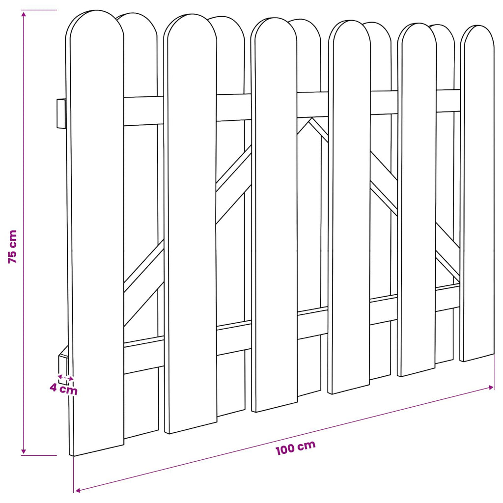 vidaXL Brama ogrodowa 100 x 75 cm Lite drewno sosnowe zielony