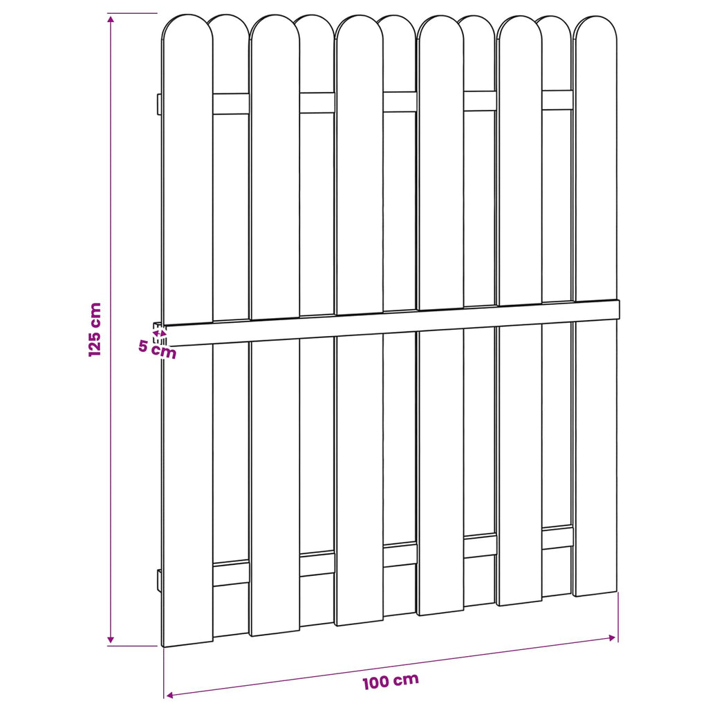 vidaXL Brama ogrodowa 100 x 125 cm Lite drewno sosnowe zielony