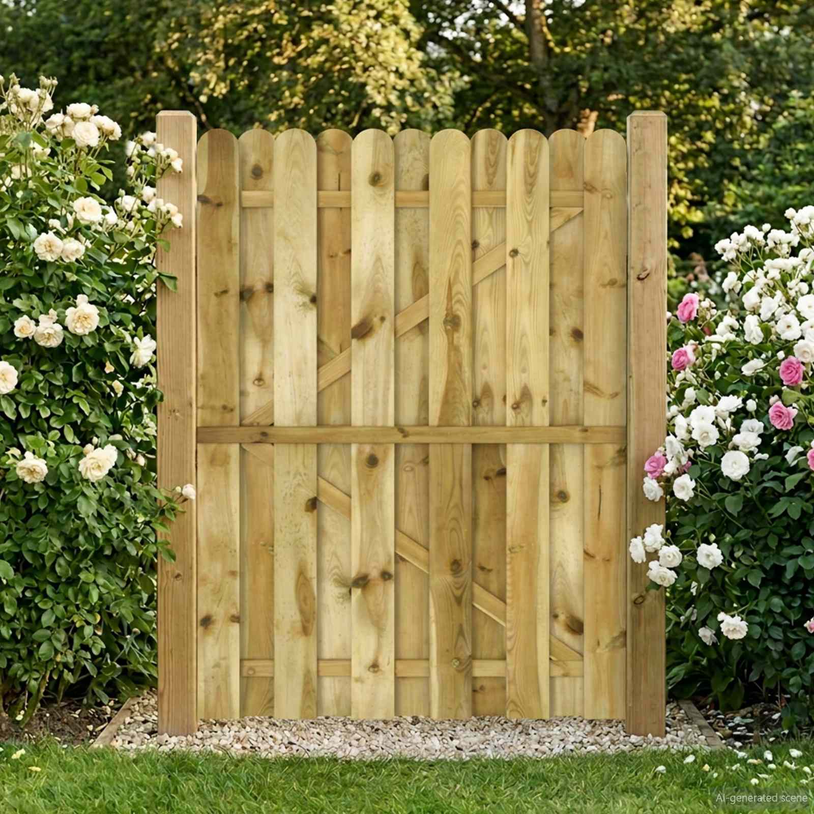 vidaXL Brama ogrodowa 100 x 150 cm Lite drewno sosnowe zielony