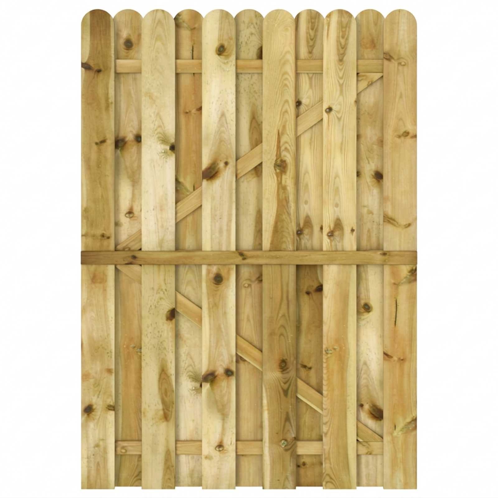 vidaXL Brama ogrodowa 100 x 150 cm Lite drewno sosnowe zielony