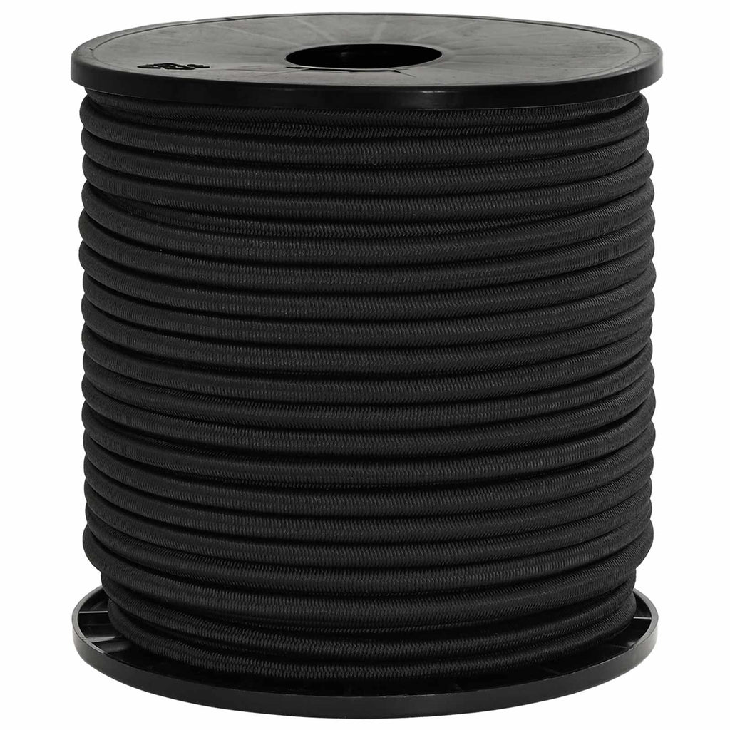 vidaXL Liny bungee 6 mm Czarny PP i guma