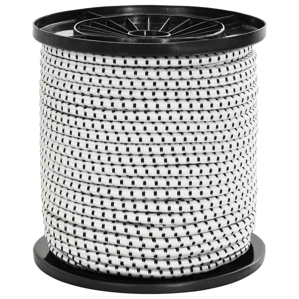 vidaXL Liny bungee 4 mm Czarny i Biały PP i guma