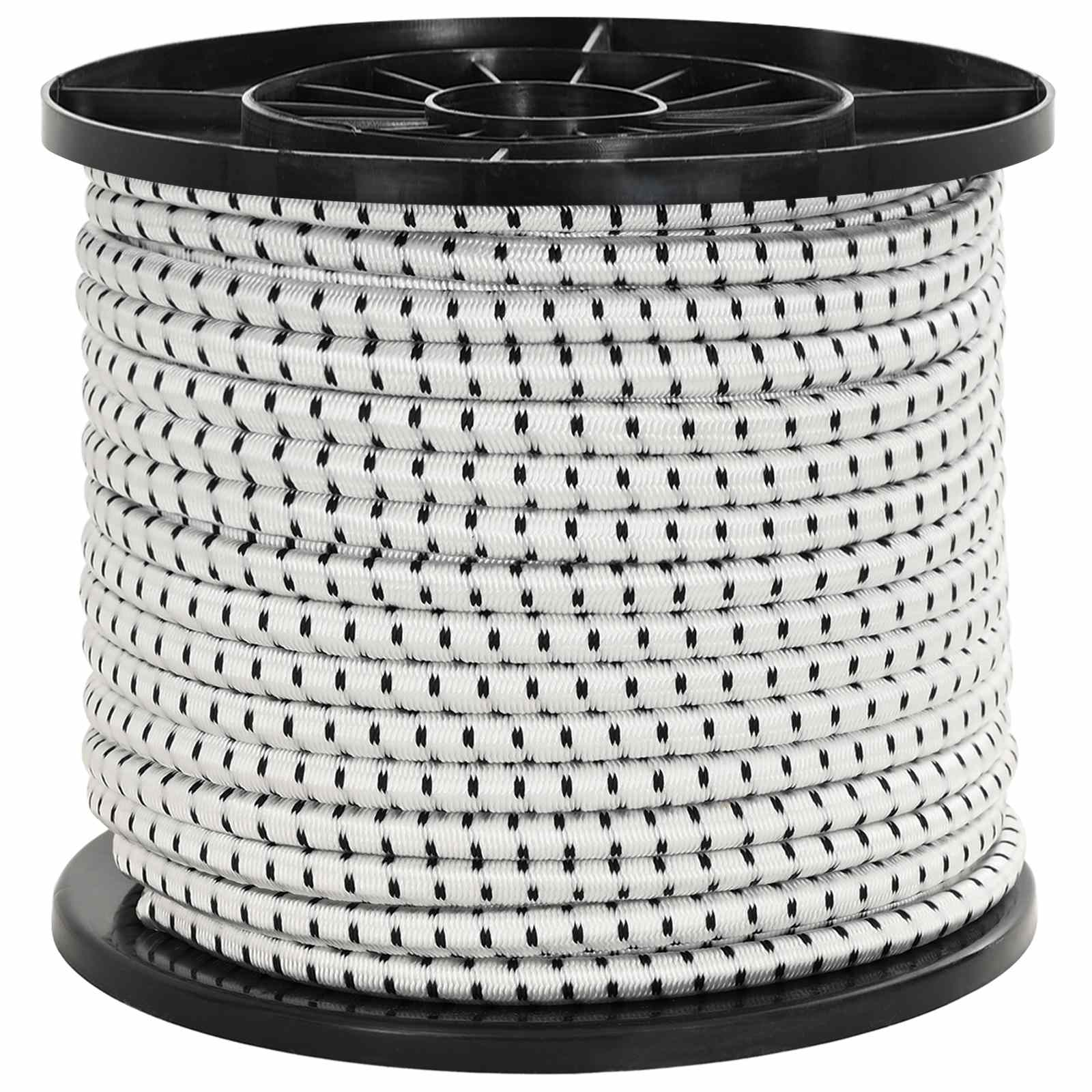 vidaXL Liny bungee 10 mm Czarny i Biały PP i guma