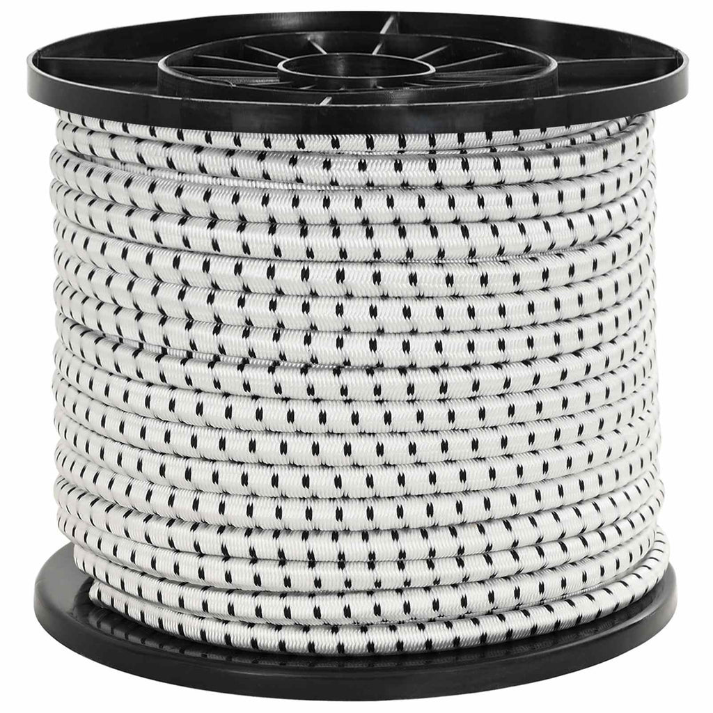 vidaXL Liny bungee 10 mm Czarny i Biały PP i guma