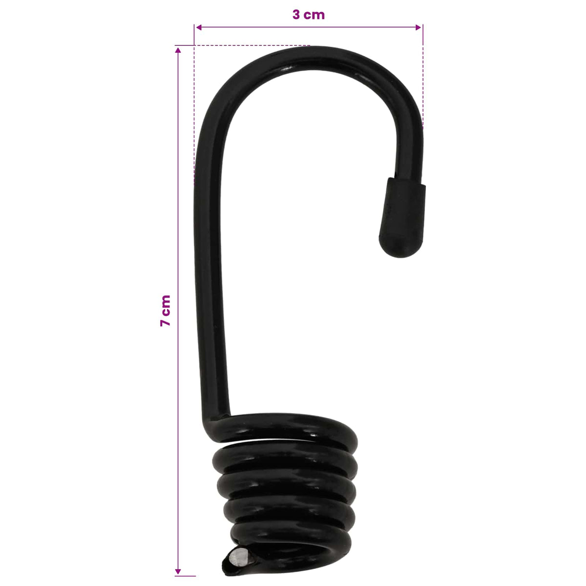 vidaXL Liny bungee z hakami 4 mm Czarny PP i guma