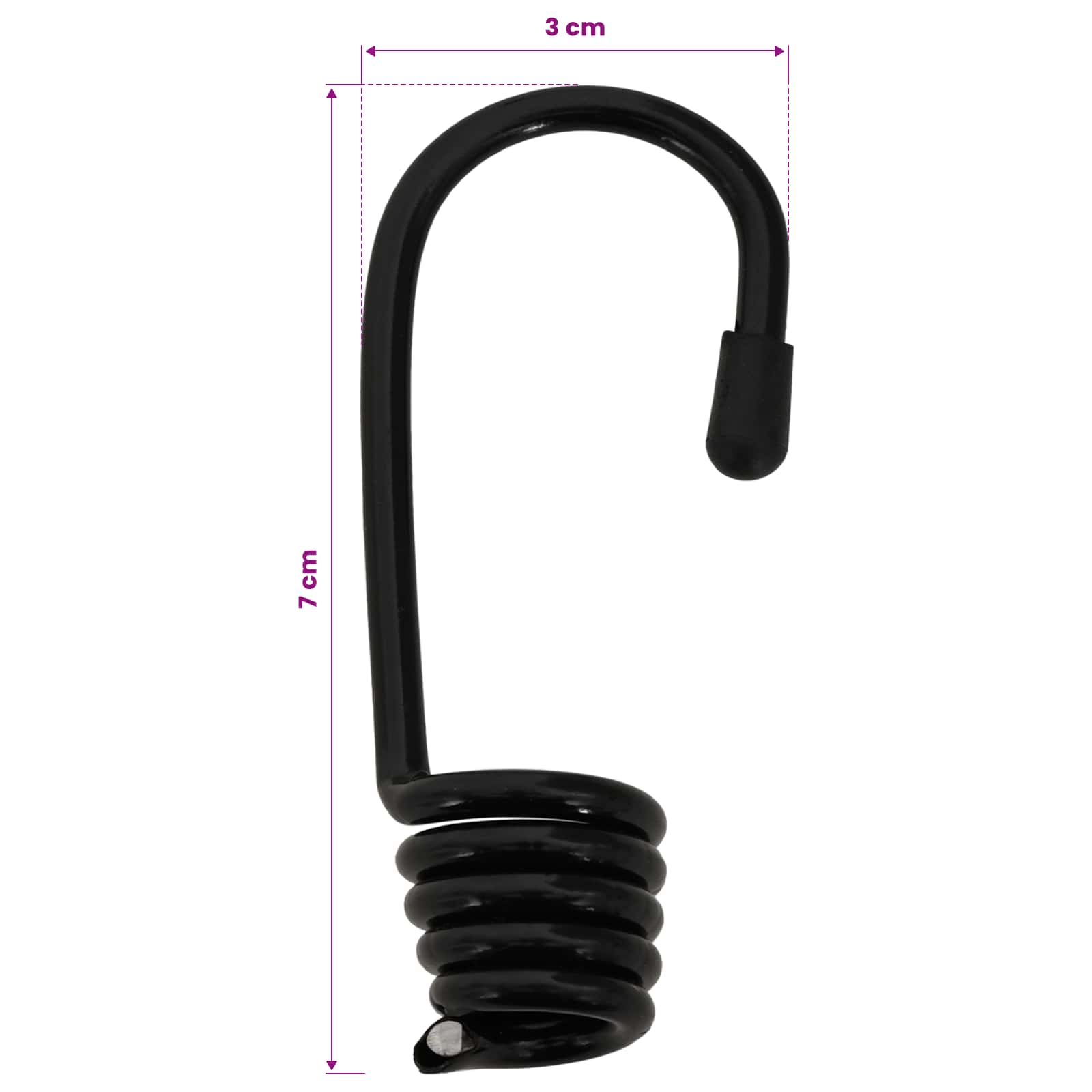vidaXL Liny bungee z hakami 4 mm Czarny PP i guma