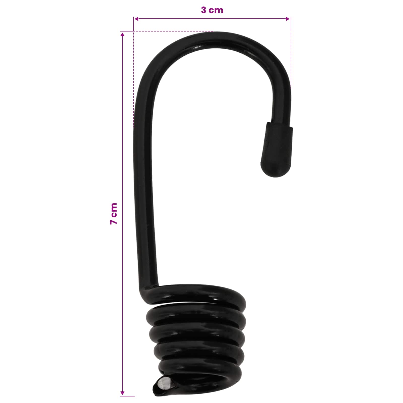 vidaXL Liny bungee z hakami 6 mm Czarny PP i guma