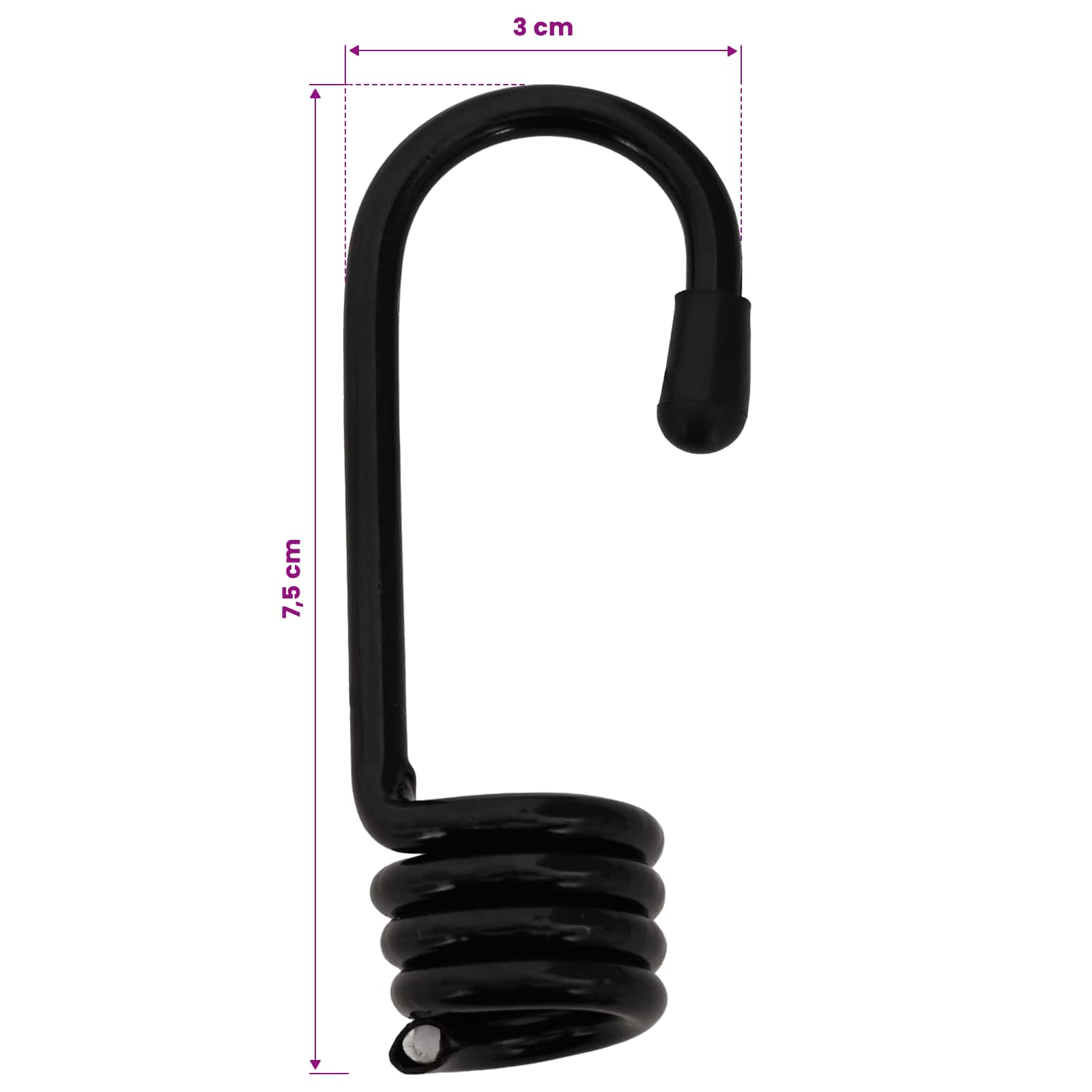 vidaXL Liny bungee z hakami 10 mm Czarny PP i guma