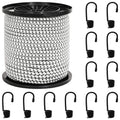 vidaXL Liny bungee z hakami 6 mm Czarny i Biały PP i guma