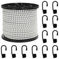 vidaXL Liny bungee z hakami 8 mm Czarny i Biały PP i guma