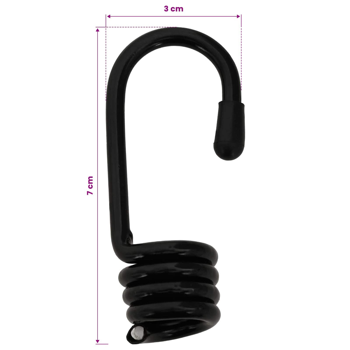 vidaXL Liny bungee z hakami 8 mm Czarny i Biały PP i guma