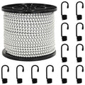 vidaXL Liny bungee z hakami 10 mm Czarny i Biały PP i guma