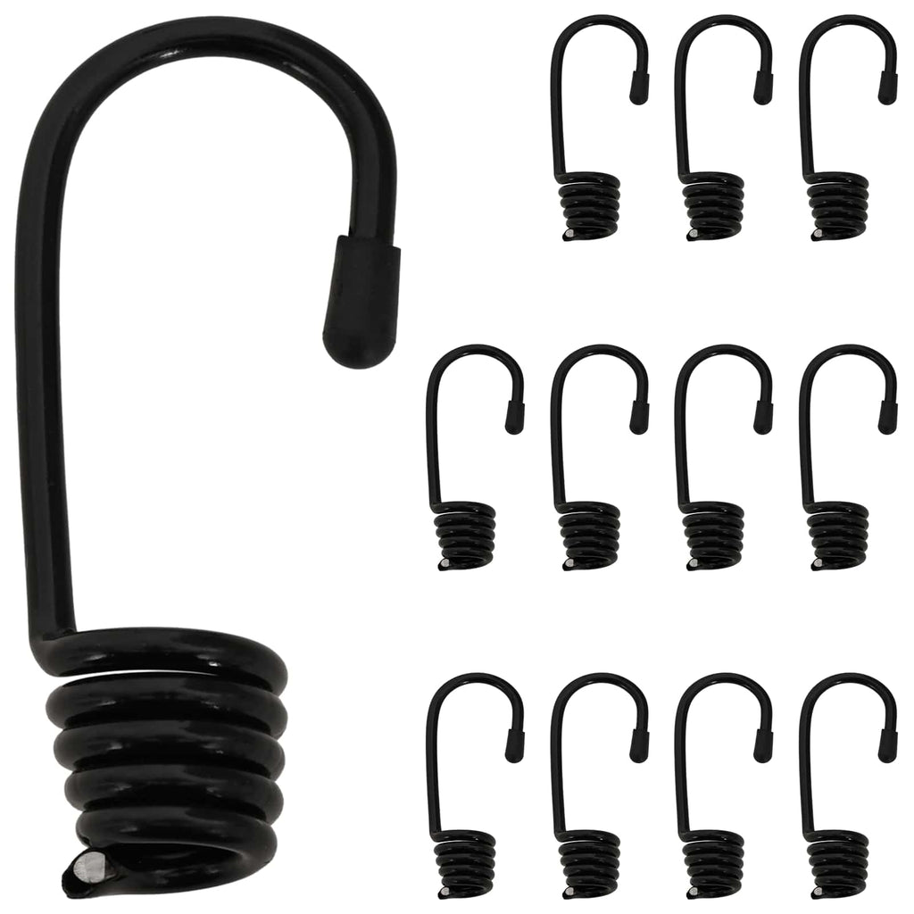 vidaXL Haczyki 12 szt. Czarny 4 mm x 5 cm Stal