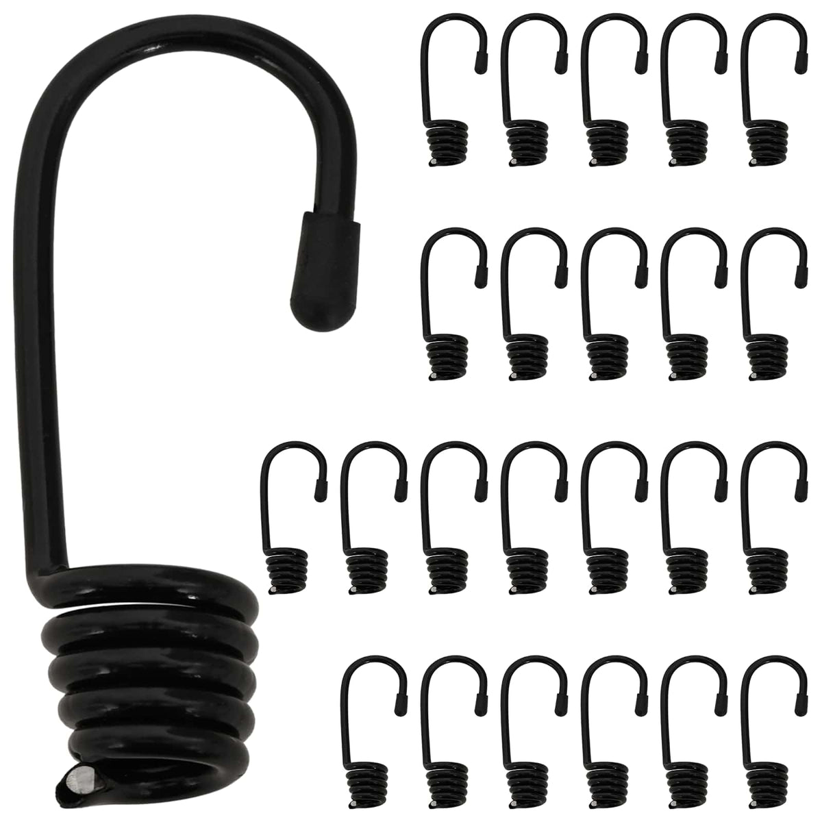 vidaXL Haczyki 24 szt. Czarny 4 mm x 5 cm Stal