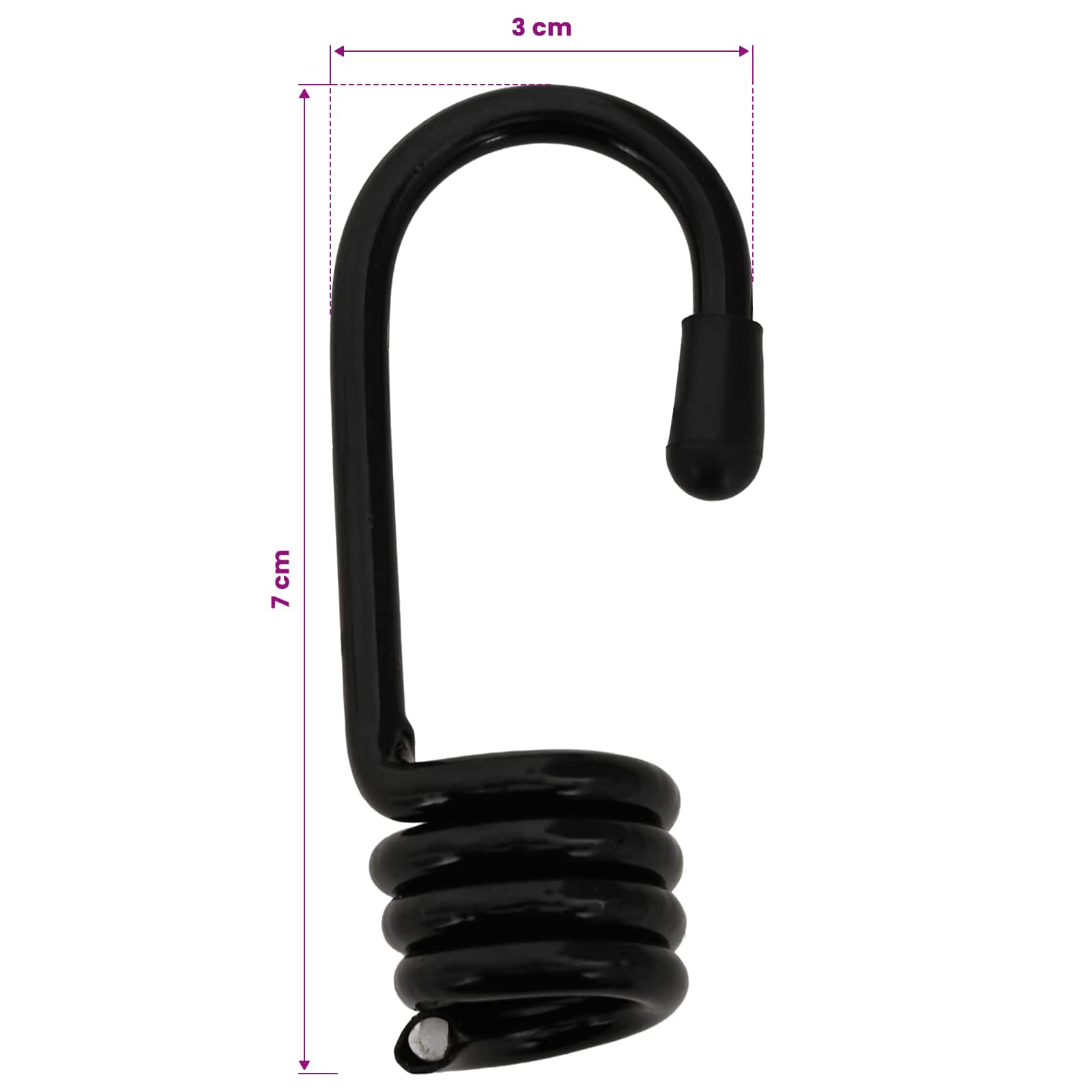 vidaXL Haczyki 100 szt. Czarny 8 mm x 5 cm Stal