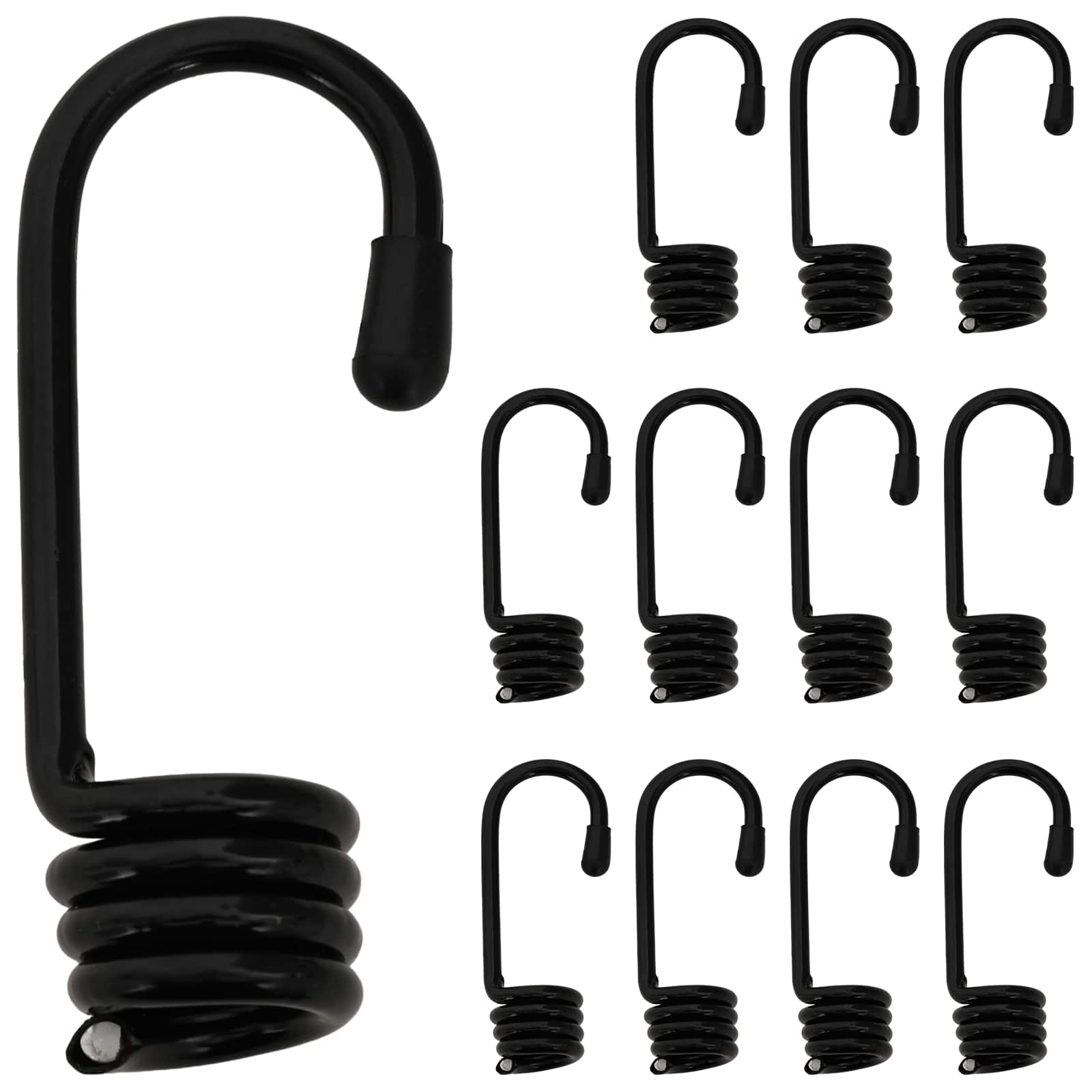 vidaXL Haczyki 12 szt. Czarny 10 mm x 5 cm Stal
