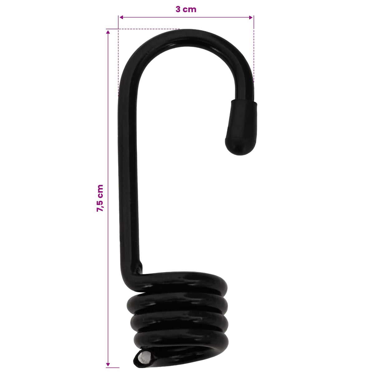 vidaXL Haczyki 100 szt. Czarny 10 mm x 5 cm Stal