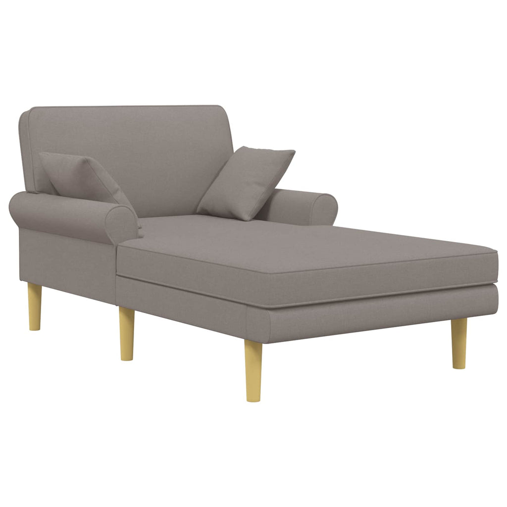 vidaXL Szezlong Szarobeżowy tkanina