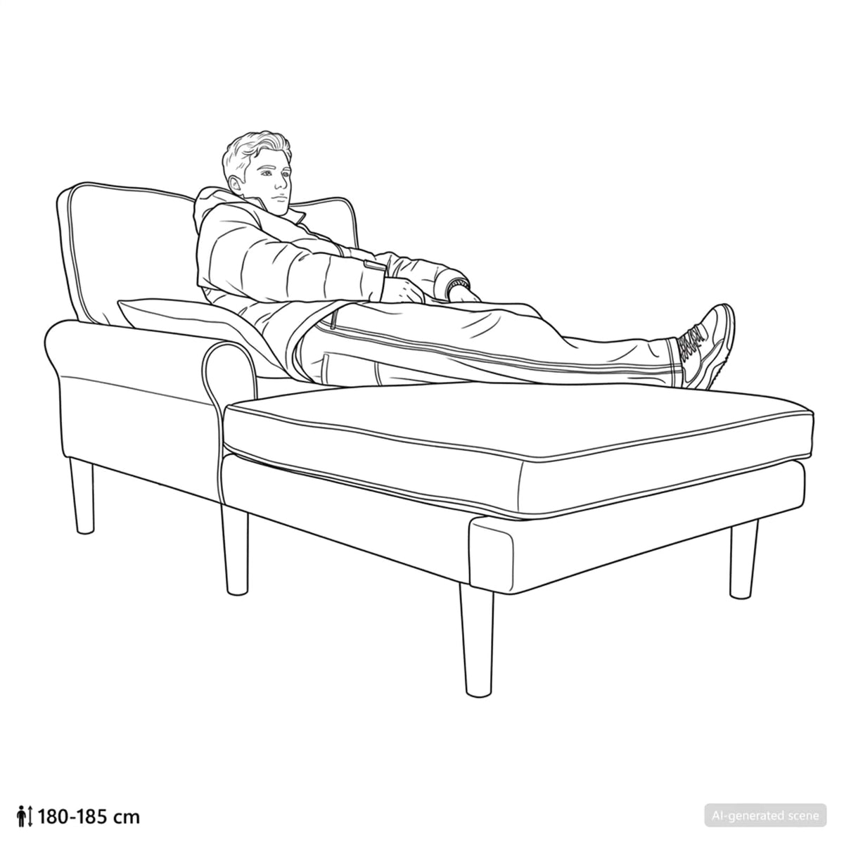 vidaXL Szezlong Czarny ekoskóra