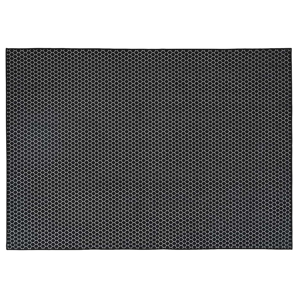 vidaXL Dywan ORIZ Czarny wzór siatkowy 200 x 280 cm 100% poliester