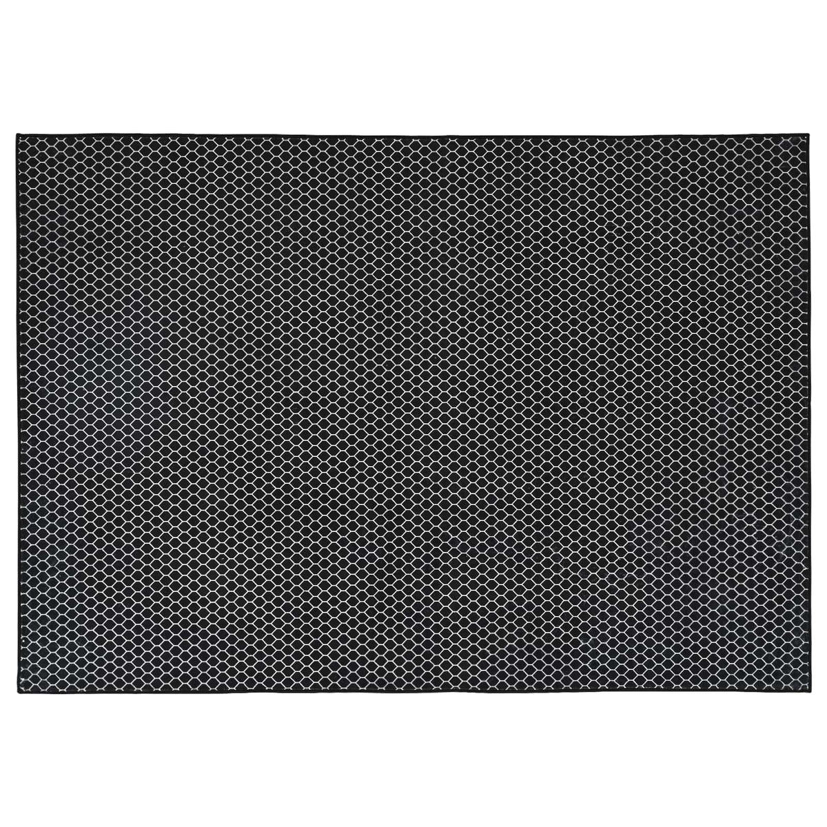 vidaXL Dywan ORIZ Czarny wzór siatkowy 200 x 280 cm 100% poliester