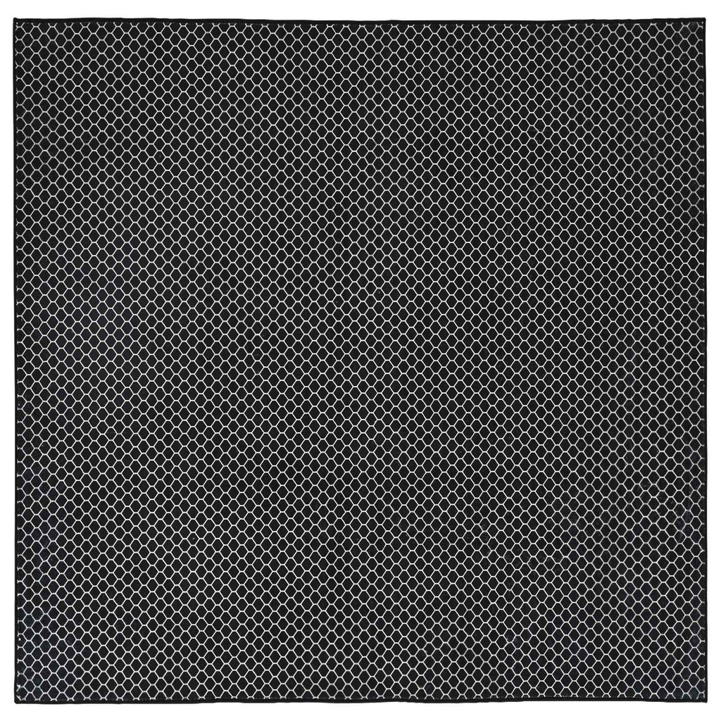 vidaXL Dywan ORIZ Czarny wzór siatkowy 200 x 200 cm 100% poliester