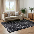 vidaXL Dywan ORIZ Czarny wzór diamentowy 120 x 170 cm 100% poliester