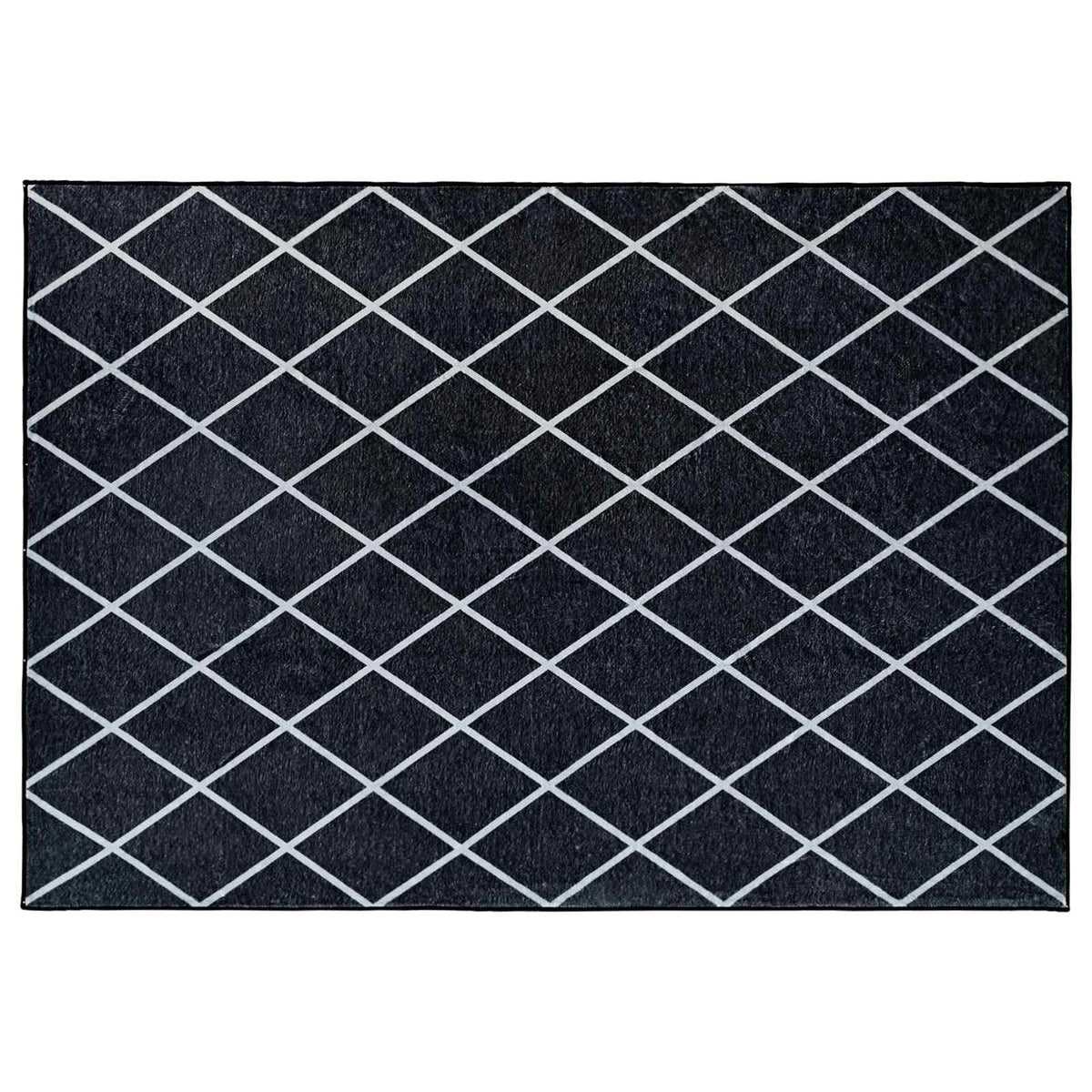 vidaXL Dywan ORIZ Czarny wzór diamentowy 120 x 170 cm 100% poliester