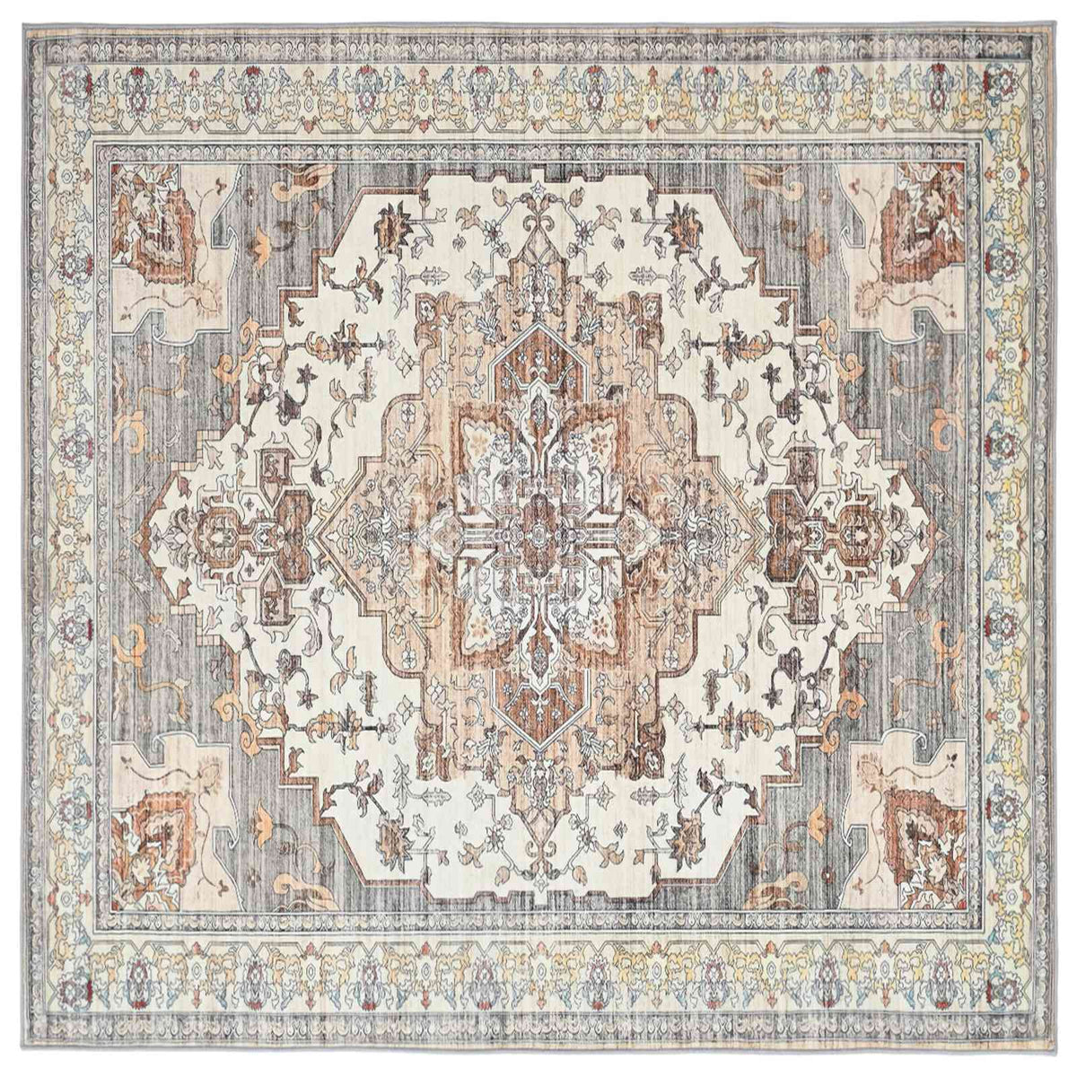 vidaXL Dywan ORIZ brązowy 200 x 200 cm 100% poliester