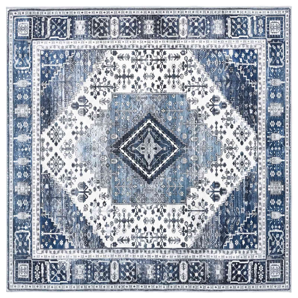vidaXL Dywan ORIZ Ciemnoniebieski 200 x 200 cm 100% poliester